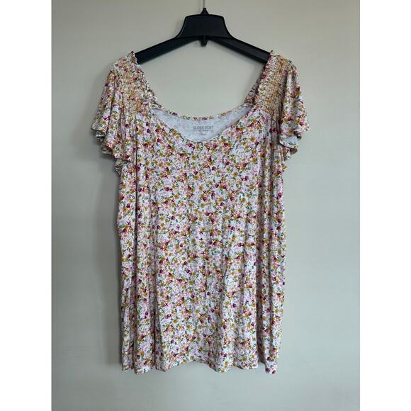 torrid Tops - Torrid Super Soft Floral Flutter Sleeve Top Size 3